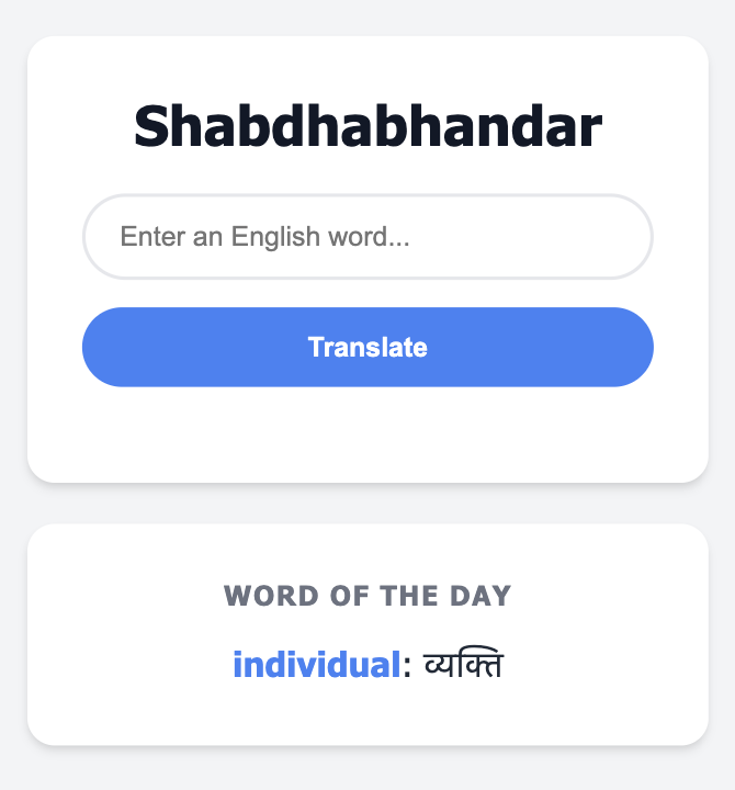 Shabdhabhandar Dictionary Built with Python Django